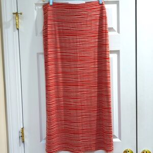 LOFT Striped Pull-on Maxi Skirt